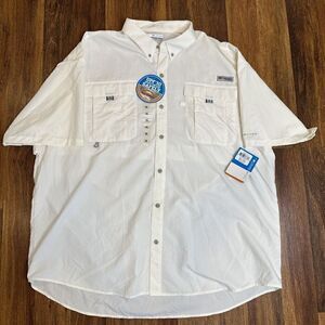 Columbia 7047 Men's White Bahama II Short-Sleeve Shirt